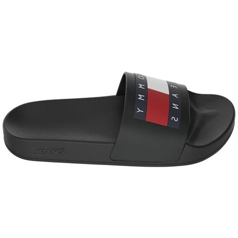 Black Casual Open Pool Slide Infradito Sintetico Scarpe Uomo Nero Eu 43, Em0em01191 Bds - Foto 2
