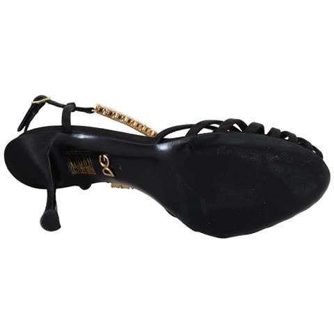 Scarpe Sandalo Cinturino T Cristallo Trasparente Satinato Nero - Eu... - Foto 5