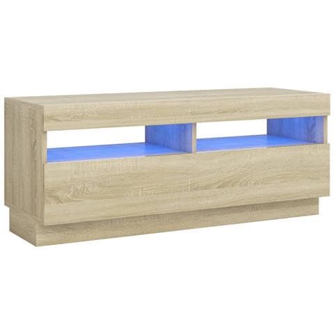 Mobile Porta TV con Luci LED Rovere Sonoma 100x35x40 cm - Foto 1