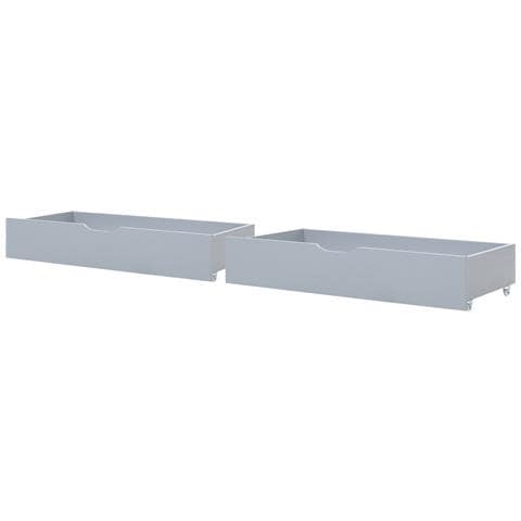 Set Di 2 Cassetti Contenitori Per Letto Legno Di Pino Cronat Grigio - Foto 2