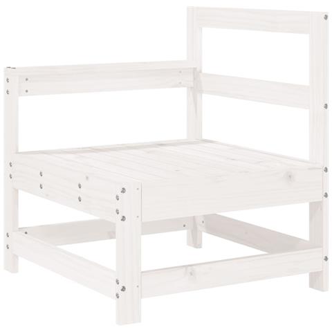 Set Salotto Da Giardino 5 Pz Bianco In Legno Massello Di Pino - Foto 3