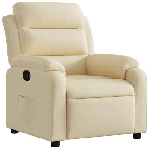 Poltrona Reclinabile In Tessuto Crema - Foto 1