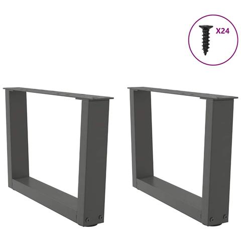 Gambe Tavolo Pranzo A V 2 Pz Antracite 50x(30-31,3)cm Acciaio - Foto 3