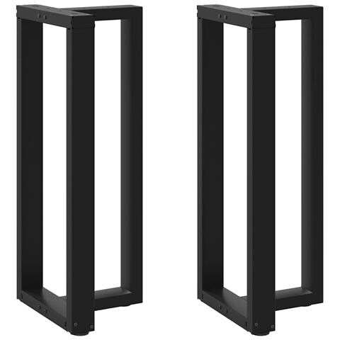 Gambe Tavolo Bar A Forma T 2 Pz Nero 50x35x(100-101) Cm Acciaio - Foto 1