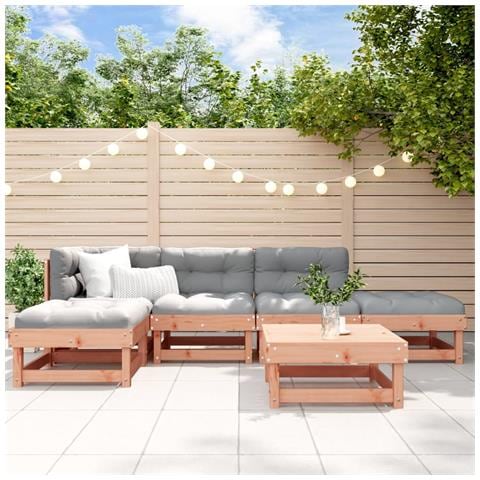 Set Salotto Da Giardino 6 Pz In Legno Massello Di Douglas - Foto 1