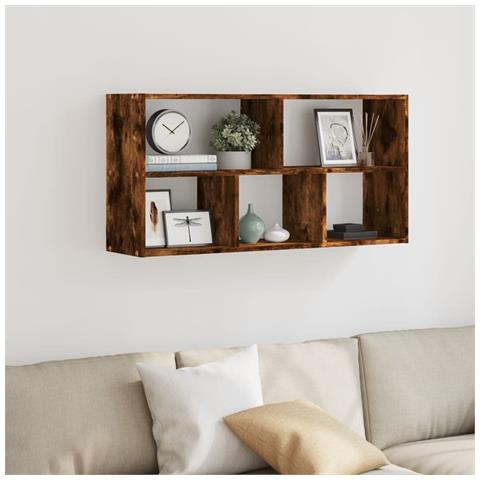 Scaffale A Muro Rovere Fumo 100x25x50 Cm In Legno Multistrato - Foto 3