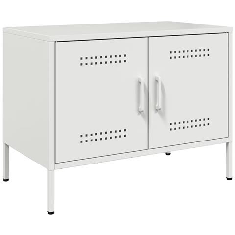 Lusso Casadino -  Mobile Tv Bianco 68x39x50,5 Cm In Acciaio - Foto 1