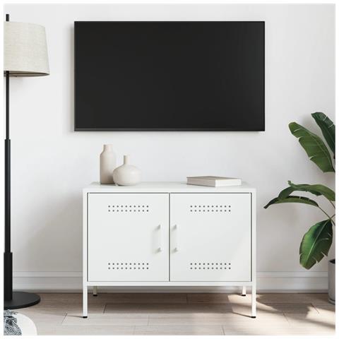 Lusso Casadino -  Mobile Tv Bianco 68x39x50,5 Cm In Acciaio - Foto 2
