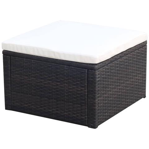 Lusso Casadino - Poggiapiedi Ottomana In Polyrattan 53x53x30 Cm Marrone - Foto 2