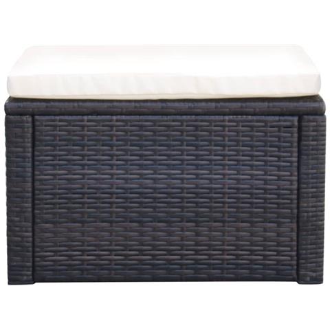 Lusso Casadino - Poggiapiedi Ottomana In Polyrattan 53x53x30 Cm Marrone - Foto 1