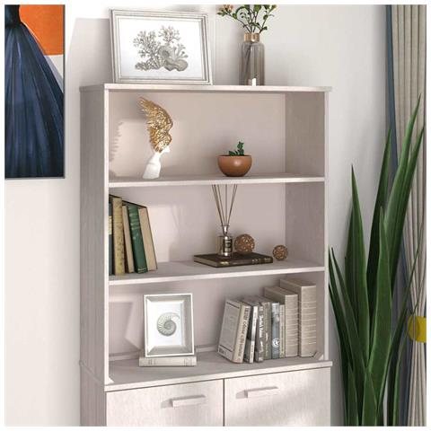 Piano Credenza Hamar Bianco 85x35x100 Cm Legno Massello Di Pino - Foto 2