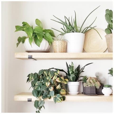 Bussa Ripiano Da Parete In Legno Di Abete E Metallo - 2 Scomparti Di Stoccaggio - Legno E Nero - Foto 8