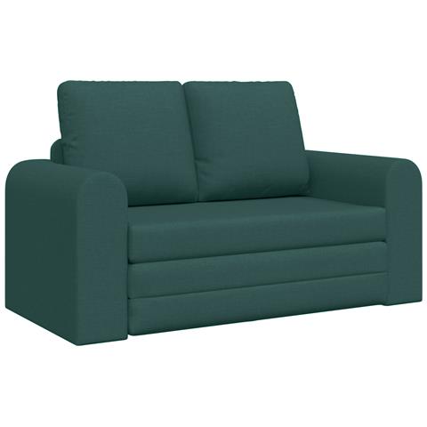 Divano Letto 2-in-1 Verde Scuro 148x71x83 cm Tessuto - Foto 1
