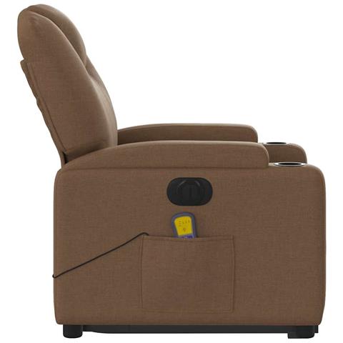 Poltrona Alzapersona Massaggiante Elettrica Marrone Tessuto - Foto 9