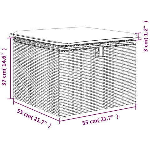 Divano Giardino 2pz con Cuscini Grigio Chiaro Polyrattan Acacia - Foto 7