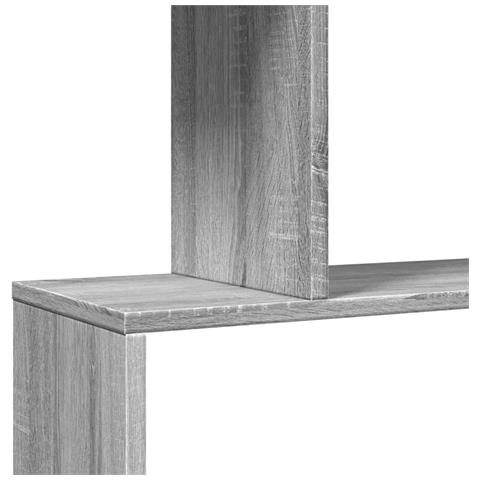 Libreria Divisorio 3Piani Grigio Sonoma 70x24x97 cm Truciolato - Foto 9
