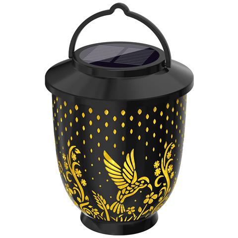 Lanterna Solare Da Giardino Esterno - Design Uccello, Nera, Impermeabile Ip65 - Foto 1