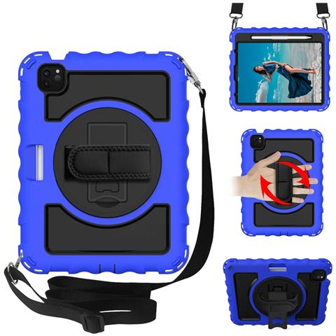 Custodia Per Ipad Air4 10.9” Con Supporto E Tracolla Blu - Foto 2