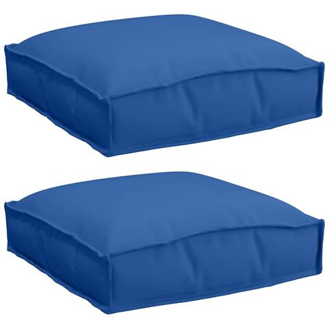 Cuscino per seduta pallet 2 pcs Blu reale 40 x 40 x 8 cm - Foto 1