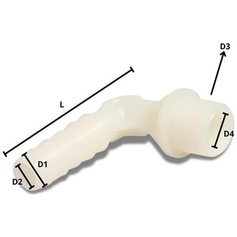 Raccordo Tubo 16mm Angolare In Plastica Con Portagomma 1/2 - Foto 2