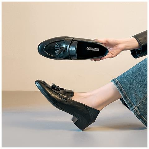 Mocassini Slip-on Con Tacco Chunky Da Donna: Scarpe Classiche Eleganti E Confortevoli Black 39 - Foto 7