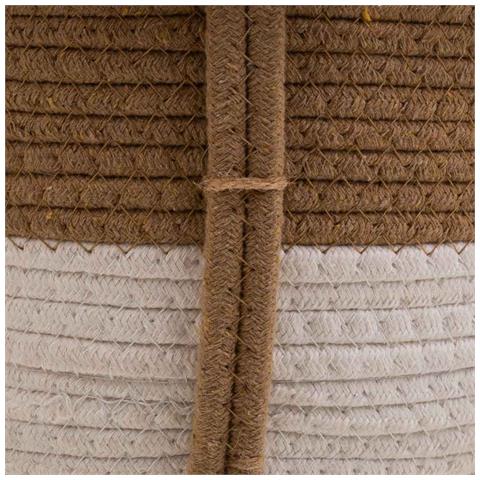 Cesto In Corda Intrecciata Bianca 43x28x28h - Foto 7