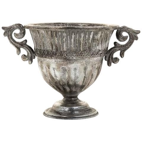 Vaso Da Fiori In Metallo Argentato 36x24,5x22,5h - Foto 2
