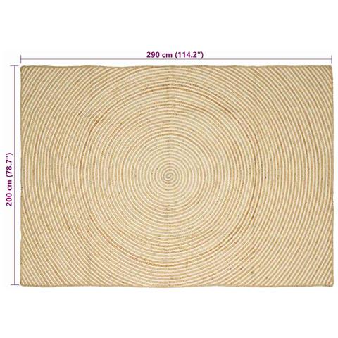 Tappeto Naturale e Bianco 200 x 290 cm Juta - Foto 8
