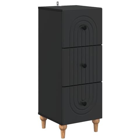 Mobile con Cassetti Nero 33 x 34,5 x 90 cm Legno ingegnerizzato - Foto 1