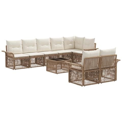 Set Divano da Giardino 9 pcs Beige polyrattan - Foto 1