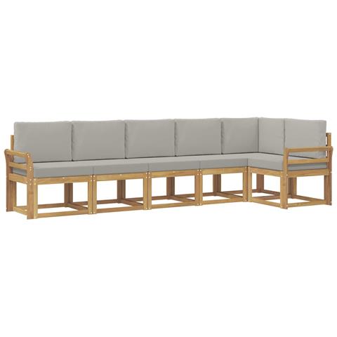 Set di divani da esterno 6 pcs Bianco e Grigio Chiaro - Foto 1