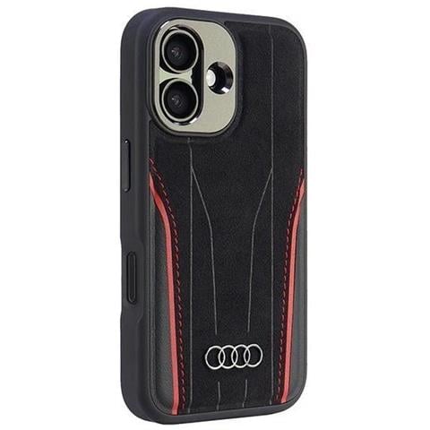 Custodia In Pelle Originale Audi Magsafe Per Iphone 16 (6.1) Nera /rossa - Foto 2
