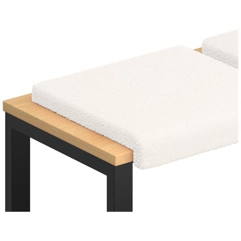 Cuscino per panchina 2 pz Tessuto Sherpa Crema Profondità 35 cm - Foto 1