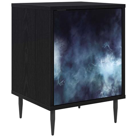 Armadio da Notte RAALTE Rovere Nero 36 x 33 x 51 cm - Foto 1