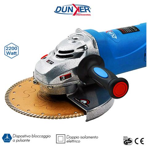 Smerigliatrice angolare 2200 W disco 230 mm bloccaggio mola 6 kg - Foto 2