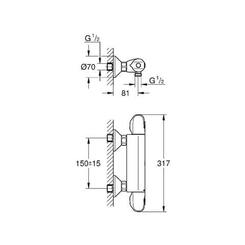 Grohterm 1000 New Grohe Miscelatore Termostatico Esterno Doccia - Foto 2