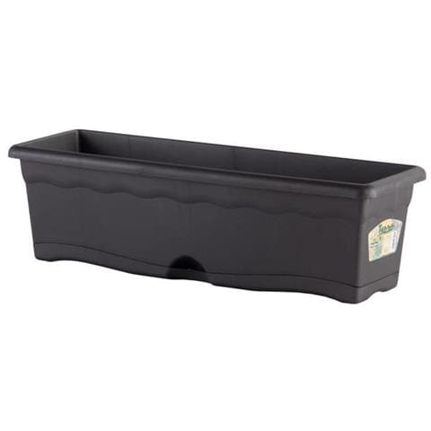 Fioriera Rettangolare - 60 X 20 Cm Con Vassoio - Antracite - Foto 1