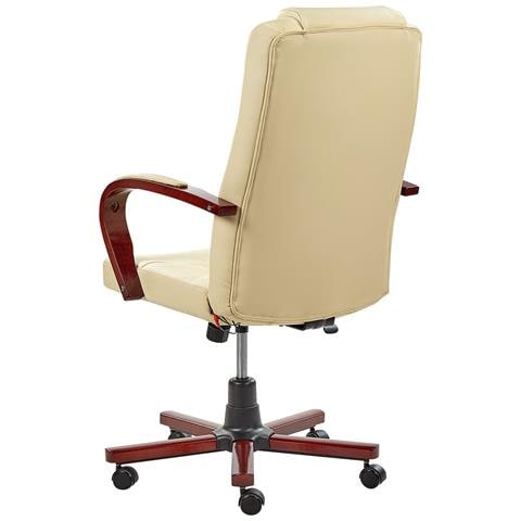 Poltrona Ufficio Massaggiante E Riscaldante Pelle Beige Diamond - Foto 29