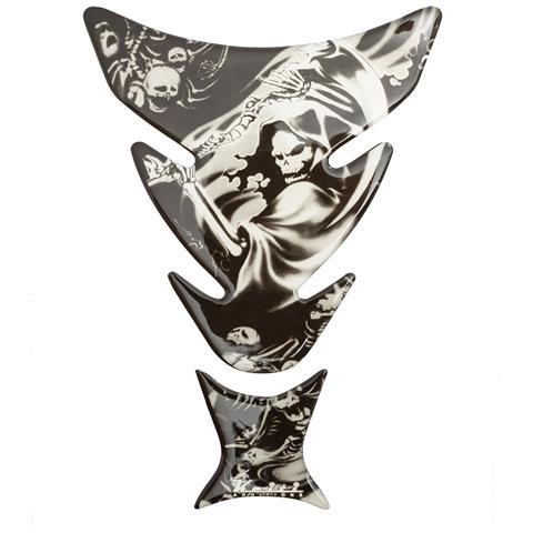 Protettore Serbatoio Tank Pad Moto Teschio Scheletro Bianco Nero Gel A-pro - Foto 1