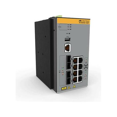 AT-IE340-12GT-80 Switch Industrial Ethernet Gigabit Layer 3 con 8 Porte / 4 Uplink SFP Colore Grigio - Foto 1
