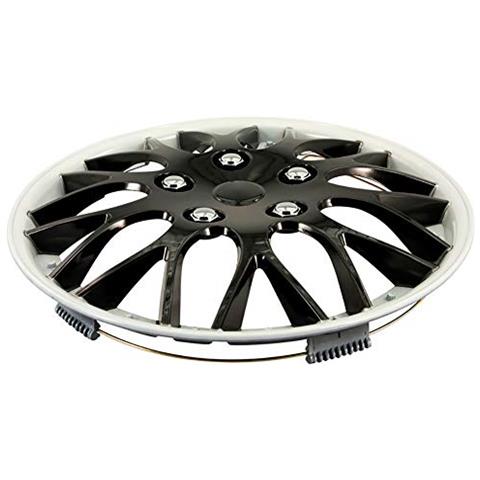 Kt970 W / ib 15 - Set Di Borchie Missouri, 15 Pollici, Con Bordo Bianco, Colore: Nero, 4 Pezzi - Foto 2