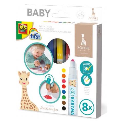 My First Sophie La Girafe - Pennarelli Per Bambini (Children's My First Sophie La Giraffe Baby Markers Set, 8 Colours, Unisex, 12 Months And Above, Multi-colour [14491])  - Foto 1