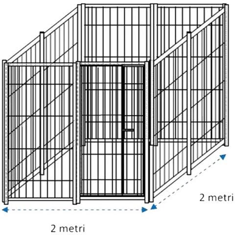 Box Per Cani Singolo Da Esterno Recinzione In Rete Zincatura Elettrolitica Dimensioni 200 X 200 X H 180 Cm - Foto 2