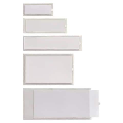 Portaetichette Adesive Iesti A1 + Etichette Intercambiabili 24x63 Mm Trasparente Conf. 10 Pz. - 321111 - Foto 1