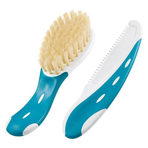 Spazzola Per Capelli 100% Naturale Con Pettine A Denti Arrotondati Brosse Pour Bebe Blue - Foto 1
