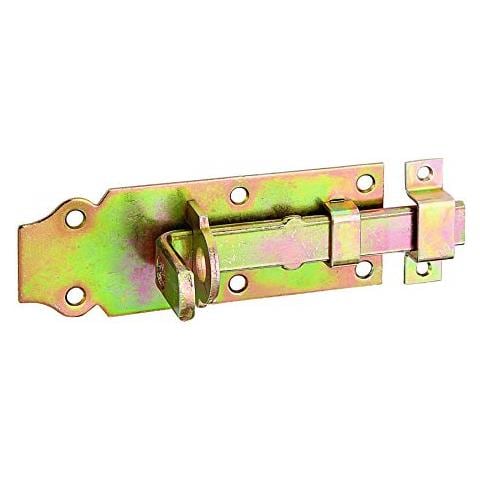 116.767, Catenaccio Con Impugnatura Piatta Con Fori Per Viti A Testa Svasata, In Acciaio Galvanizzato Giallo E Zincato, 120 X 44 Mm - Foto 1