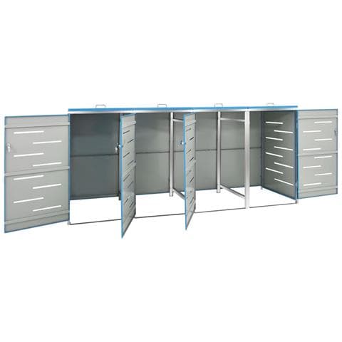 Copri Bidoni Pattume Quadruplo 276,5x77,5x112,5 cm Acciaio Inox - Foto 10