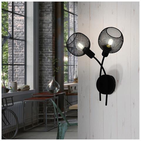 Applique Moderna Wrington 1 2 Luci Acciaio Nero - Foto 2