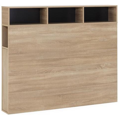 Testata Letto Zeus 165 Cm Con Contenitore Rovere, 2 Ante 9 Fori - Foto 1