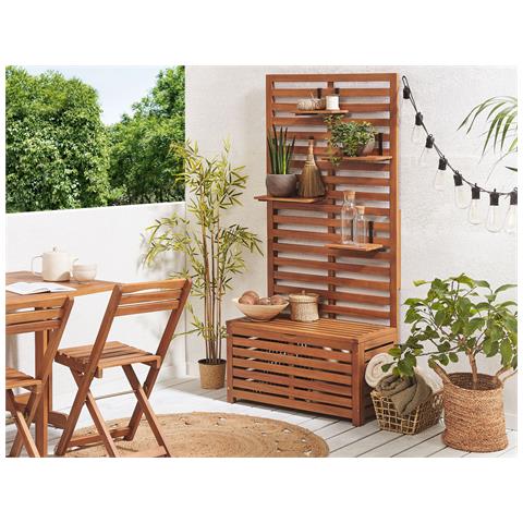 Panca Da Giardino In Legno Di Acacia Con Contenitore 80 Cm Matino - Foto 1